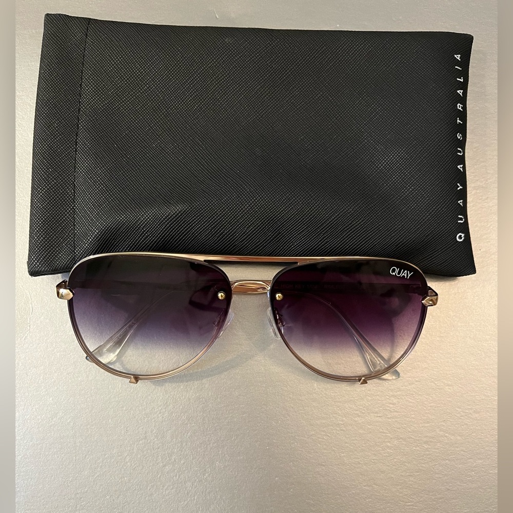 Quay sunglasses High Key Rimless Mini - in gold framework, fade lens